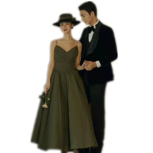 Реквизит для фотографии, зеленое свадебное платье, французский стиль, эффект подтяжки