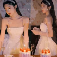 Платье-комбинация, перчатки, 47 размер