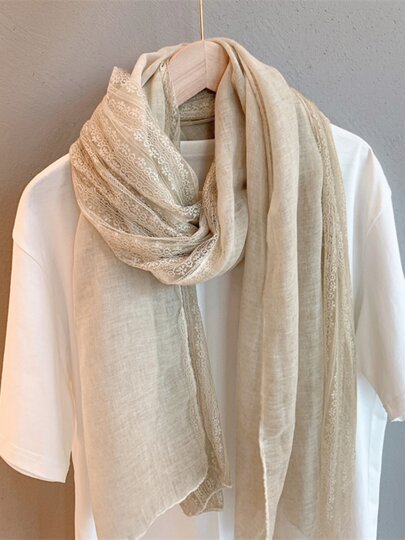 Scarves for women 2025 new style shawls to wear with ethnic style neck scarves and neck protectors, summer thin silk scarves, spring and autumn lace gauze scarves