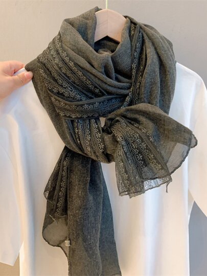 Scarves for women 2025 new style shawls to wear with ethnic style neck scarves and neck protectors, summer thin silk scarves, spring and autumn lace gauze scarves