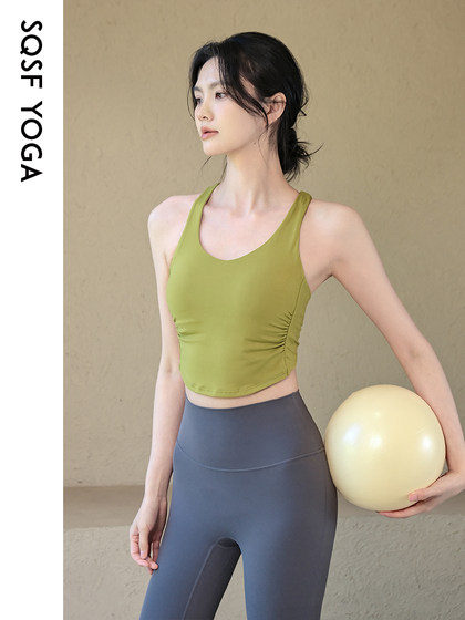 SQSF瑜伽服背心女聚拢防震美背运动内衣外穿跑步训练健身文胸夏季
