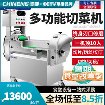 Cut Vegetable Machine Commercial Single Double Head Full Electric Automatic Multifunction Integrated Kitchen Canteen Large Slice Cut Silk Chedding Machine