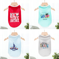 Ratea Teddy Dogs Clothes Vest Thin pieces Tide Cards Small Dogs Pet Farfight Summer Puppy Bib