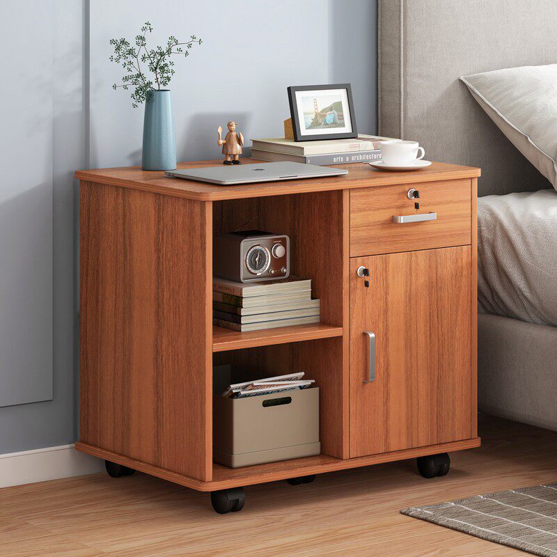 Bedside table large size removable small minimalist modern bedside table with lock and wheel bedroom multi-functional storage cabinet