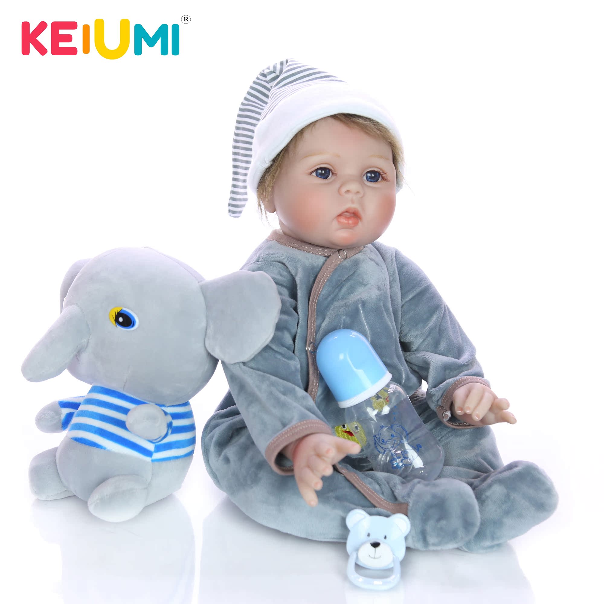 KEIUMI 22 Inch Baby Toy Doll 55cm Cloth Body Rooted Mohair