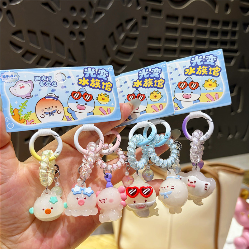Internet-Famous Color-Changing Octopus and Axolotl Coil Keychain Pendant for Couples, Suitable for Hanging on Bags Internet-Famous Color-Changing Octopus and Axolotl Coil Keychain Pendant for Couples, Suitable for Hanging on Bags