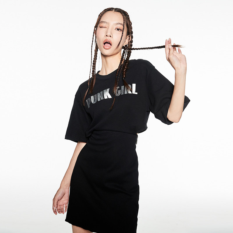 VIAPITTIT Shirt Foreign Dress Woman Waist Hollowed-out Cashew Girl Skirt Summer Black Pure Cotton Tide Design Sensation