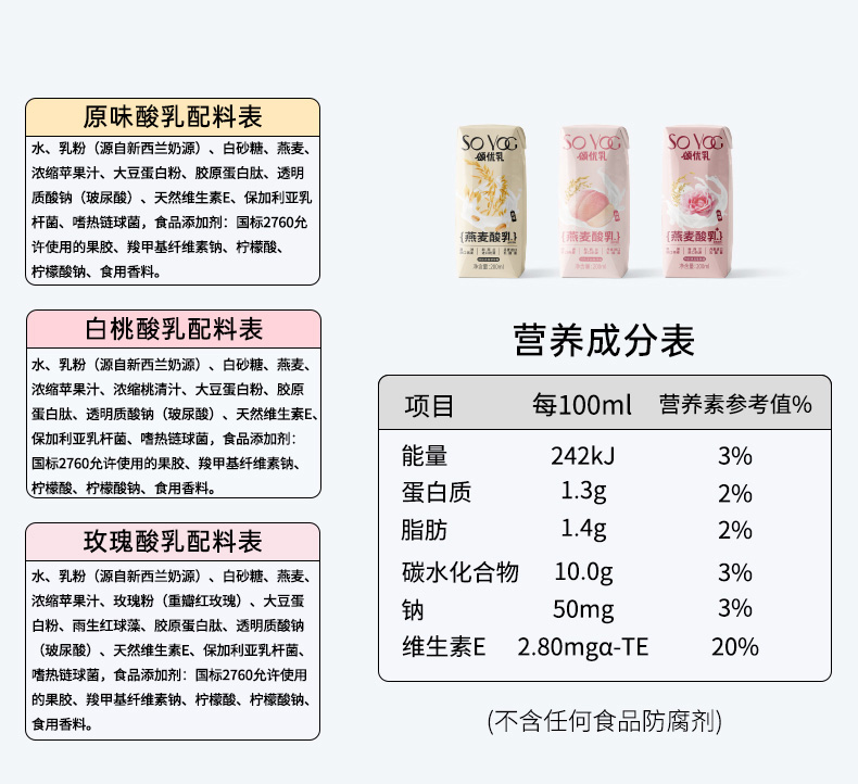 颂优乳豆乳酸乳组合装+高钙植物燕麦奶