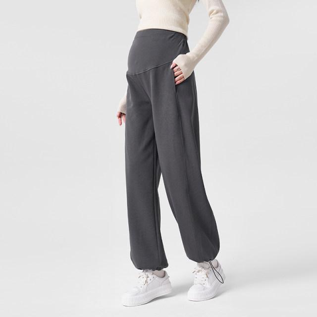 MASANON maternity casual pants spring and autumn outer wear spring and summer new wide-leg pants slimming leg sports pants