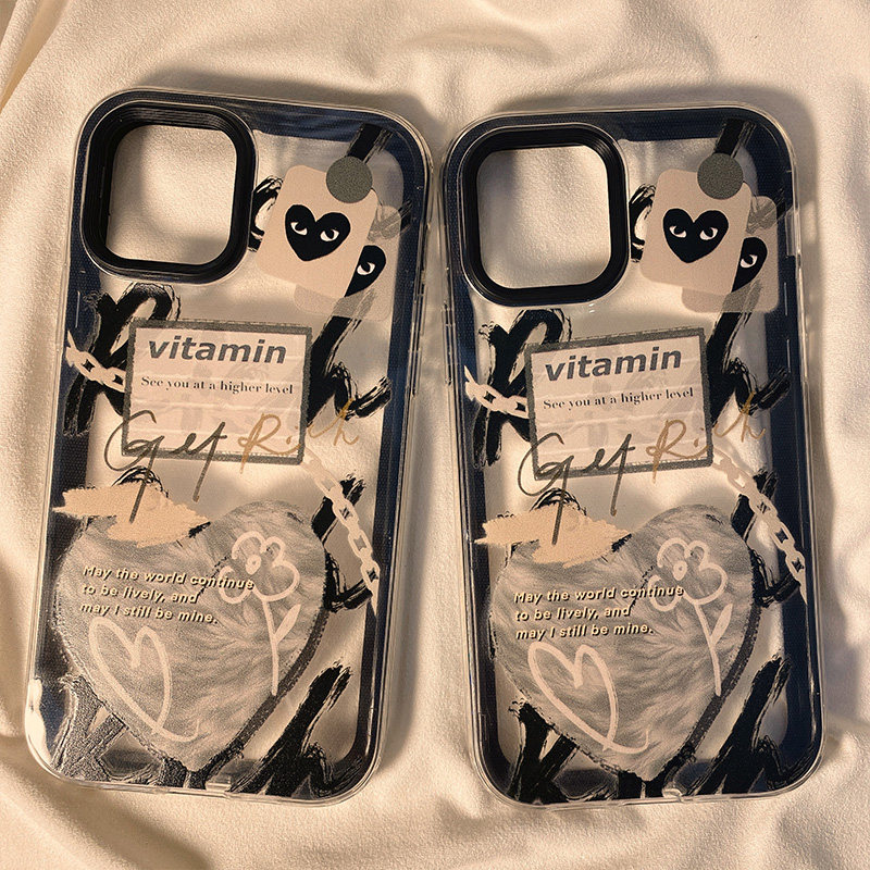 Net red ins personality love label suitable for iPhone13 12promax apple 11 mobile phone protective shell x xs xr women's xsmax 7p anti-fall 8p