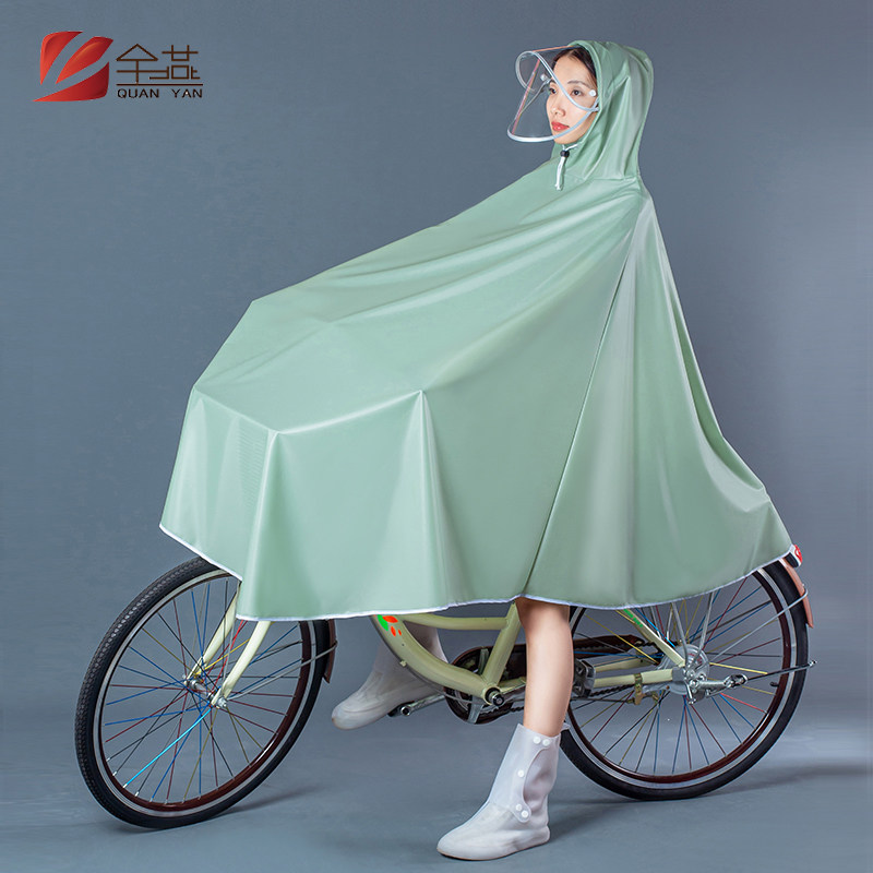 Bicycle raincoat male battery electric bicycle student poncho single riding female thickened long version full body anti-storm