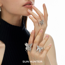 Three Crosswalk SUN HUNTER Butterfly Ear Bone Clip Ring