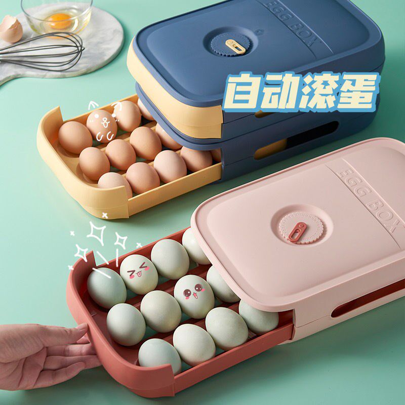 Drawer EGG STORAGE BOX FRIDGE SPECIAL PRESERVATION BOX KITCHEN TO PUT EGGS IN BOX SCROLLED EGG RACK DEVINER