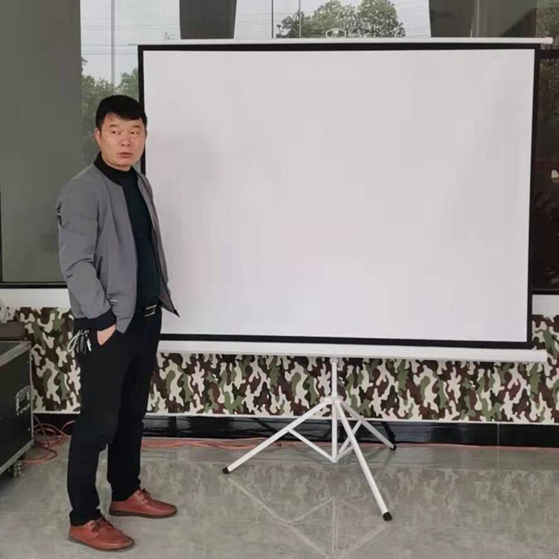 Bracket curtain projection cloth floor-to-ceiling mobile portable automatic shrinking bracket 72 inch 84 inch 100 inch 16:9 home outdoor high-definition bedroom projection screen outdoor projector projection screen office curtain
