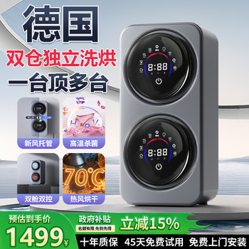 German Double-Cavity Mini Wall-Mounted Washing Machine for Underwear and Socks, Fully Automatic Small Household Dual-Tub Washer and Dryer