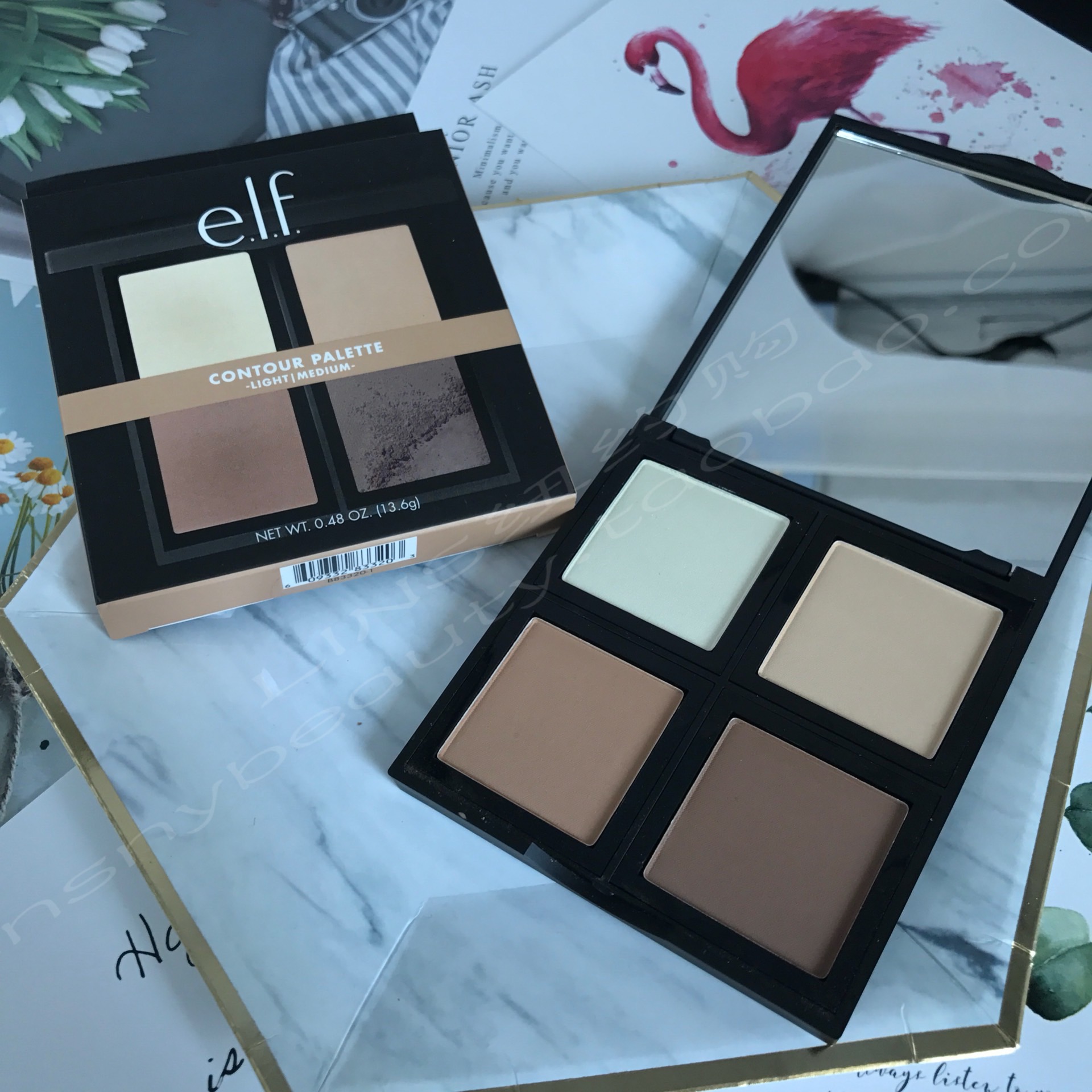ELF Contour Palette light 4 bóng màu sửa chữa bóng cao highlight dạng kem