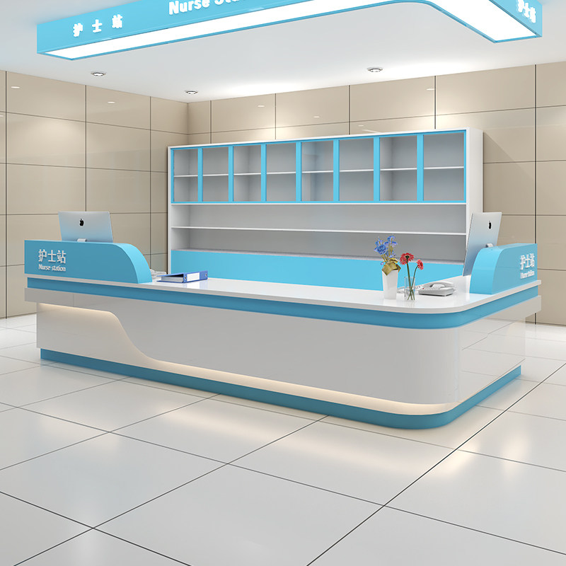 Nurse Station Bench Baking Varnish Front Desk Hospital Pre-Examination Division Desk Oral Clinic Reception Desk Guide Medical Desk
