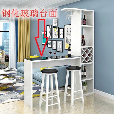 Wooden bar table for home living room cubicle minimalist modern Xuan Guan High Foot Table Small Family Wine Cabinet Bar