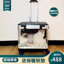 Oversized pet trolley case going out portable bubble suitcase car dog teddy cat transparent breathable multi-cat bag