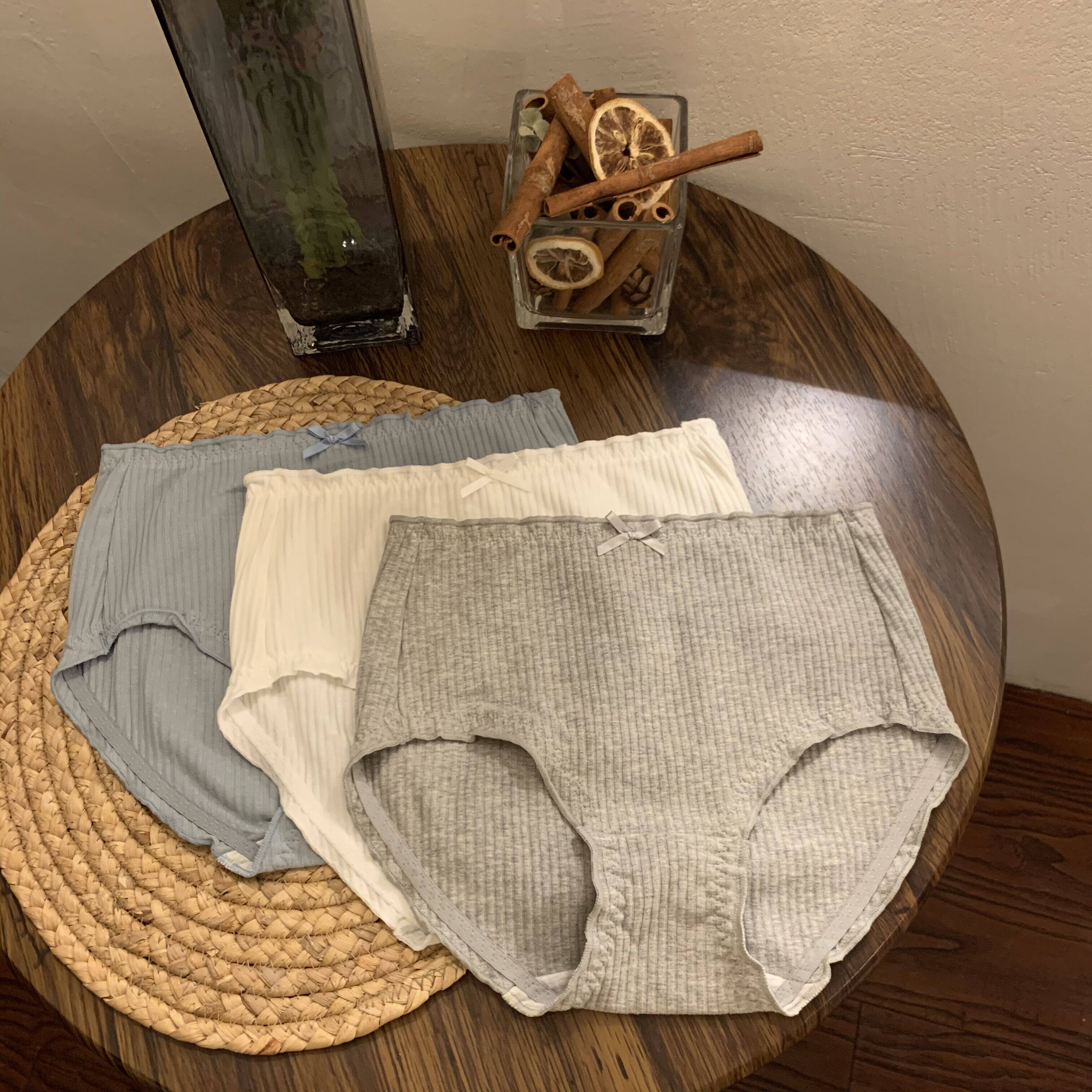 Trouser girl in thin cotton antibacterial sexy stripes sweet middle waist uncertain breathable breathable gathering large size girl temptation