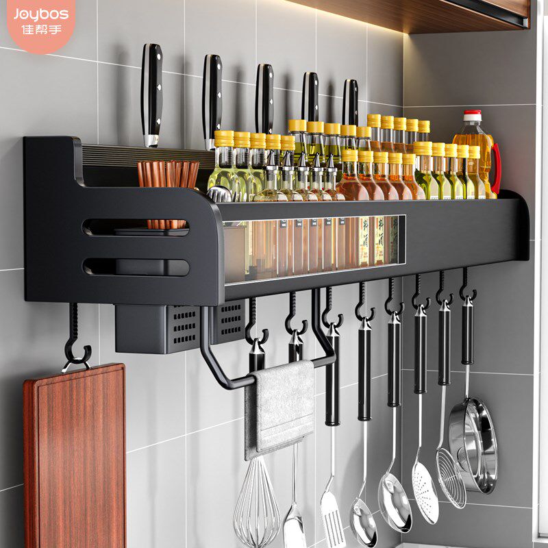 Versatile rack-free containing layer shelf supplies with kitchen wall-mounted seasoning goods shelf