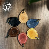 BehfxySiyun hand-stitched cowhide key bag induction keychain small pendant genuine leather mini access card holder