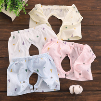 Newborn Baby Summer Pure Cotton Thin shorts for men and women Baby cool and breathable waist circumference Adjustable opening crotch shorts