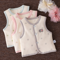 1 year old baby Winter Thickened Warm Waistcoat Freshly Baby shoulder outside wearing pure cotton close-fitting clip cotton small vest