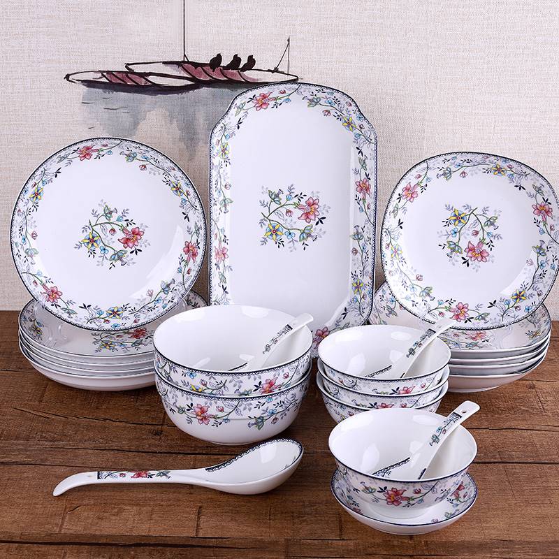 Yuxing Ethnic style ceramic bowls and dishes tableware household combination meal bowl soup bowl creative microwave oven plate dish