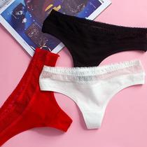 Womens panties sexy temptation cotton hollow lace waist low waist seamless womens briefs thong