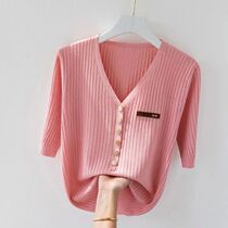 4XL size women summers thins sweater pullover 2022 short