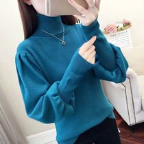 Turtleneck Sweater Womens Autumn Winter New Lantern Sleeve