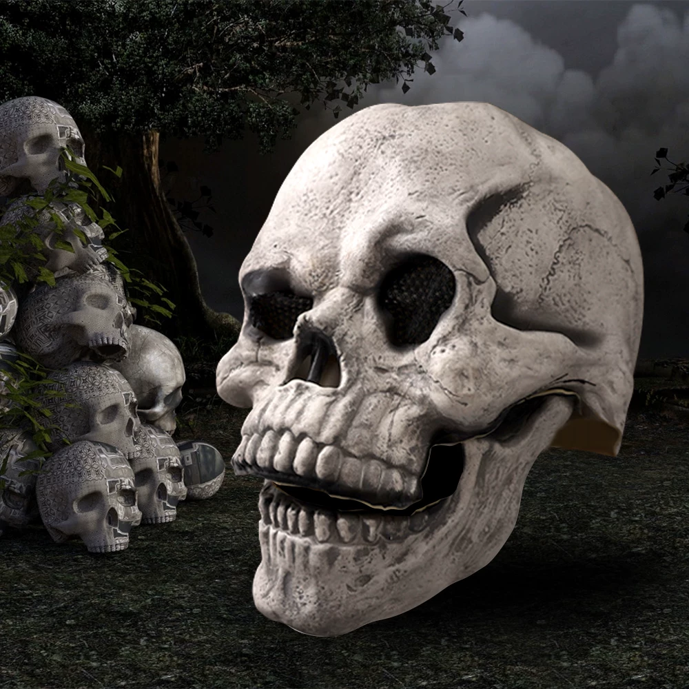 [Halloween Mask Full Face Skull Masks Latex Head Cover]
