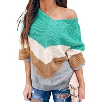 Plus Size Knitted V Neck Sweater Loose Oversize Sweater