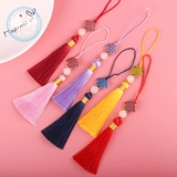 Изысканный аксессуар из белого нефрита, USB-флеш-накопитель, мобильный телефон, защитный чехол с кисточками