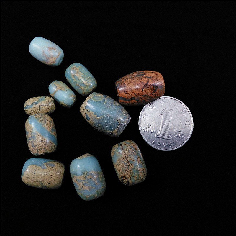 Natural old mine Shoushan stone bucket beads diy natural loose beads jewelry Xingyue Bodhi Buddha beads accessories original stone with beads