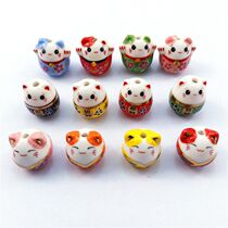 New color cat lucky cat diy beaded material jewelry accessories with show knot art kitten head loose bead pendant