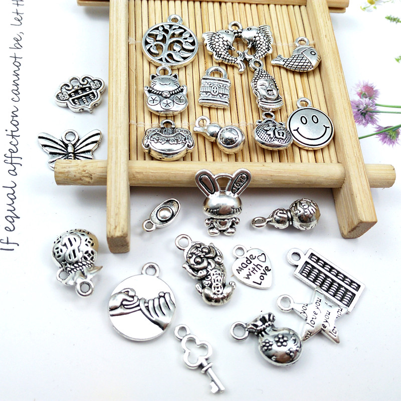 Tibetan silver small pendant silver gourd handmade diy Tibetan silver material jewelry pendant accessories Tibetan silver pendant silver jewelry accessories