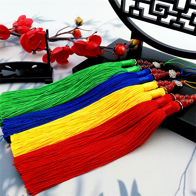 Lotus double beard tassel tassel handmade car hanging tassel bodhi accessories DIY double pointed tassel tassel