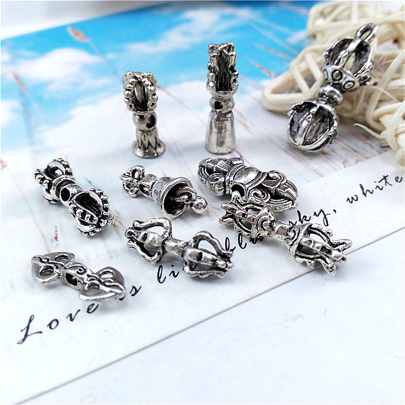 Tibetan silver gold steel pestle DIY Tibetan silver jewelry accessories handmade loose beads beaded material necklace vintage bracelet accessories