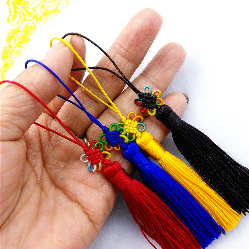 No. 72 color knot with fringe handmade Chinese knot tassel fringe ornament tassel pendant diy fan pendant bookmark material accessories