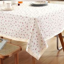 Table cloth pastoral style fabric cotton lace student table hipster tassel tea table long square table mat