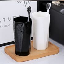 Toothbrush cup family of four-mouth minimalist wind geometric design wheat straw gargling cup minimalist creative couple tooth cylinder