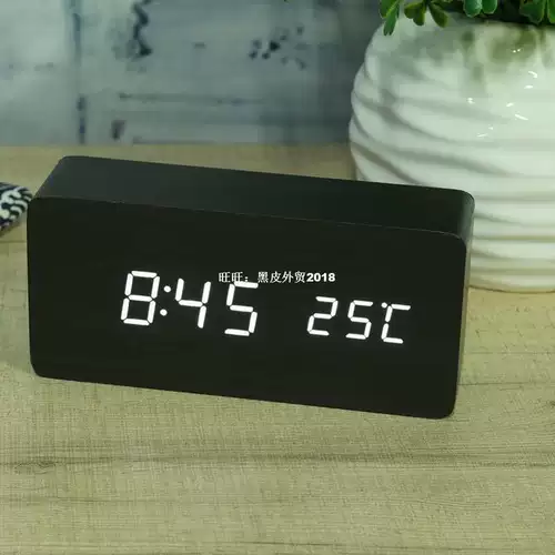 Современный деревянный дерево USB/AAA цифровой светодиодный календарь будильника.