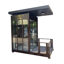 Finished image platform sales department real estate concierge booth stainless steel security booth property duty room high-end booth