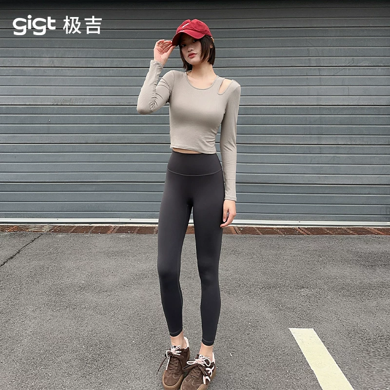 Коллекция женской одежды для йоги Jiji Yunwei 2024 новая fitness топы облегающий покрой топлистый длинный рукав спортодежда