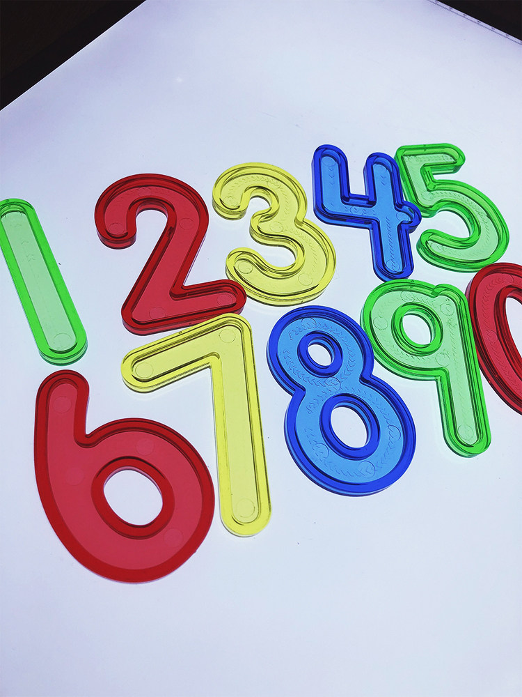 Rainbow color English letters and numbers transparent light uppercase and lowercase teaching aids kindergarten early education number sense children's toys