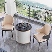 Modern minimalist home movable small tea table light lavish small tea car Balcony Tea Table Chairs Combined Fire Stone Tea Table