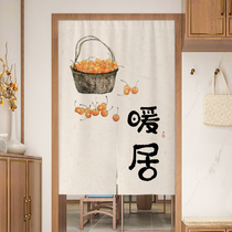 Chinese style door curtain partition curtain home bedroom cloth curtain kitchen free of punch and half-curtain Hyun-off toilet toilet hanging curtain