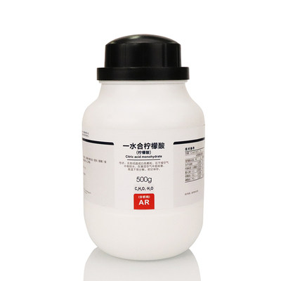 国药柠檬酸一水500g一水合柠檬酸AR分析纯沪试实验室化学试剂西陇